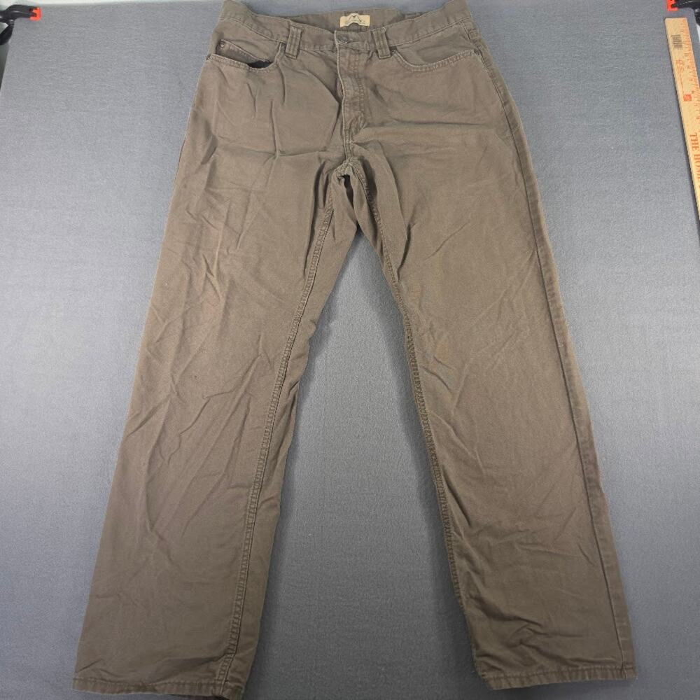 Blue Mountain Canvas Work Pants Mens Brown Utility Pants 34x30 (35x30 Actual)